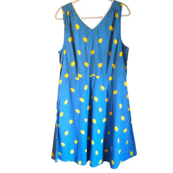 Pretty Vacant Dress Lemon Print with Square Pockets XXL - Picture 2 of 6